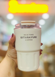 تراول ماگ استیل ۳۶۰ میل SITARAYURI مدل کاپوچینو – درب کریستالی آساننوش و ضدنشت